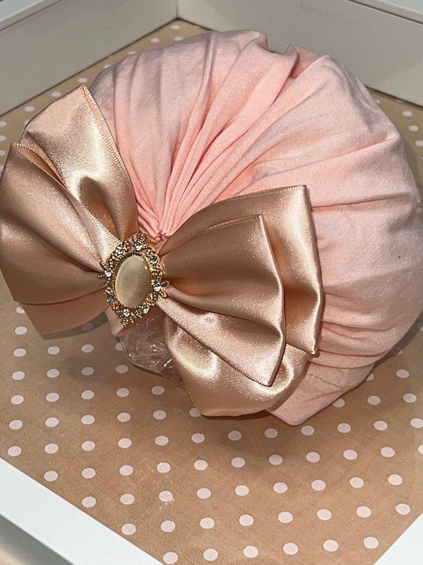 Soft Baby Turban with Satin Bow - littlestarschildrenswear