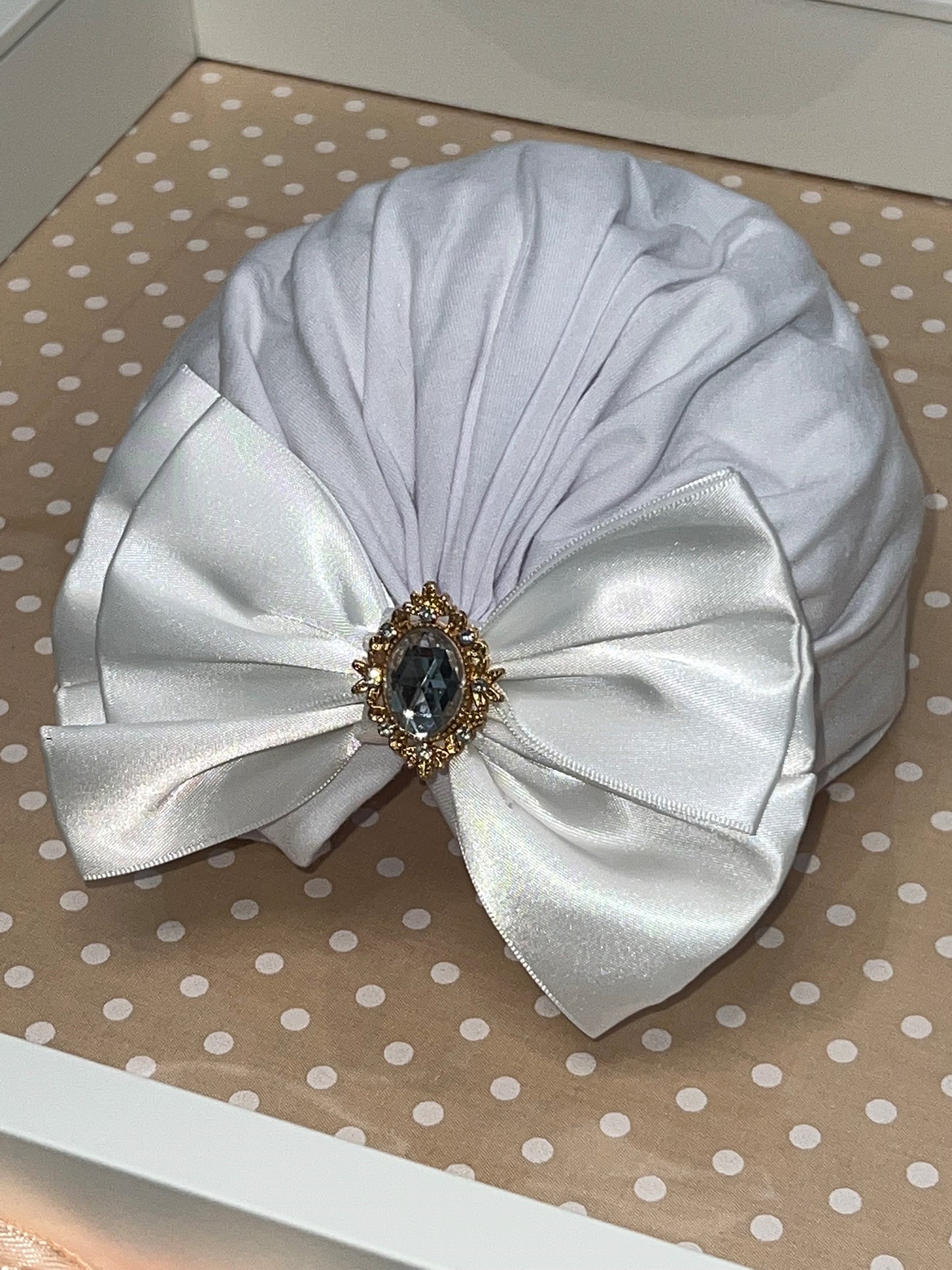 Soft Baby Turban with Satin Bow - littlestarschildrenswear