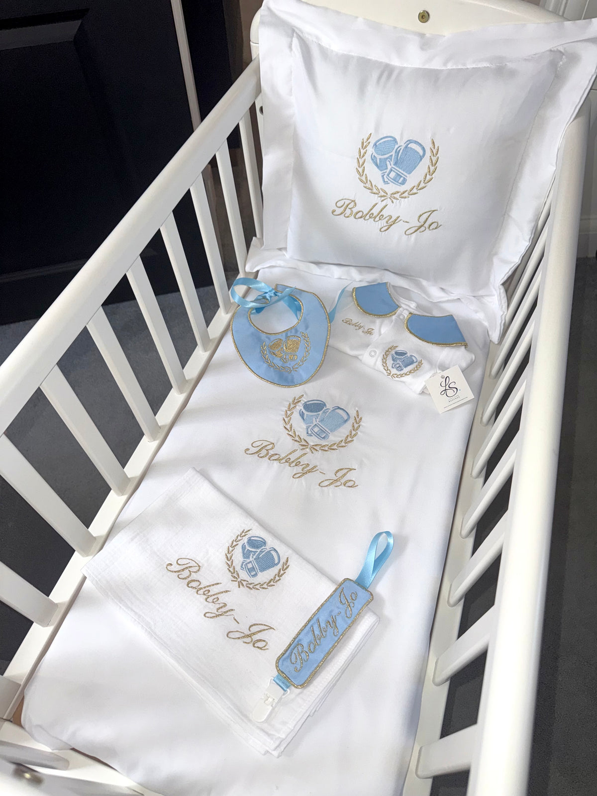 MADE TO ORDER  The Little Champion Luxe Set | Personalised Baby Boy Gift Set