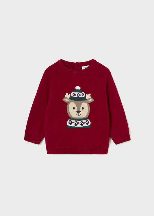 Mayoral Boys Cherry Reindeer & Beige Chino Outfit