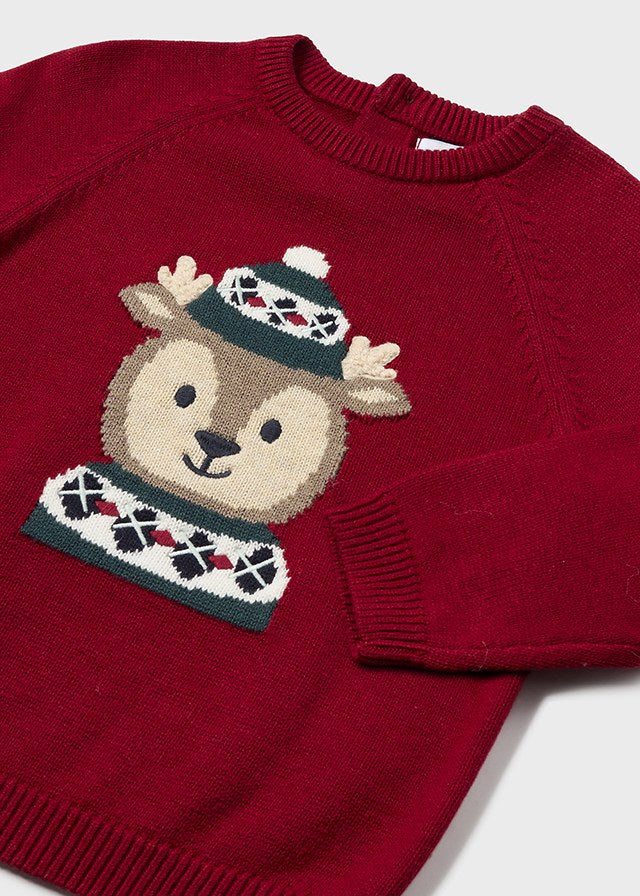 Mayoral Boys Cherry Reindeer & Beige Chino Outfit