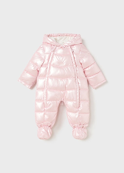 Mayoral Baby All in One Padded Pramsuit Pink