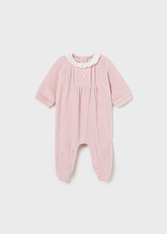 AW24 Mayoral Baby Rose Plain Velour Grow