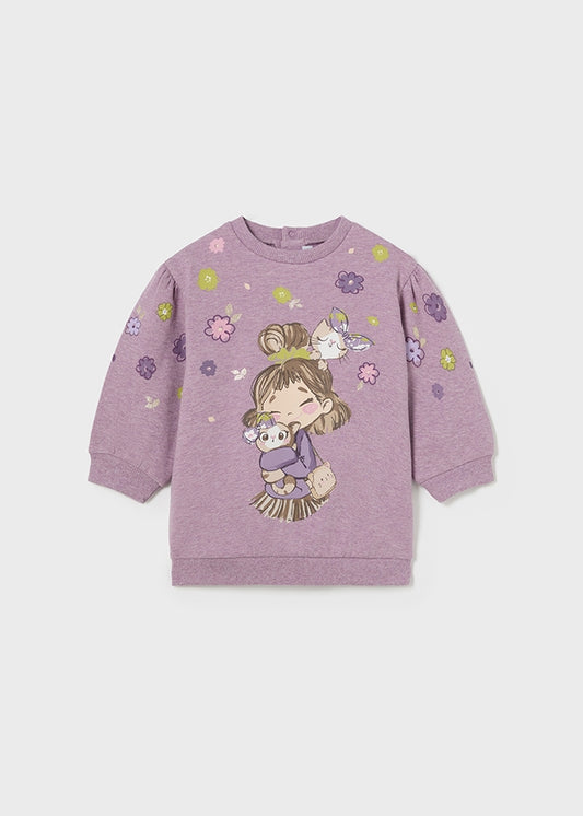 AW24 Mayoral Baby Fleece Orchid Jumper Dress