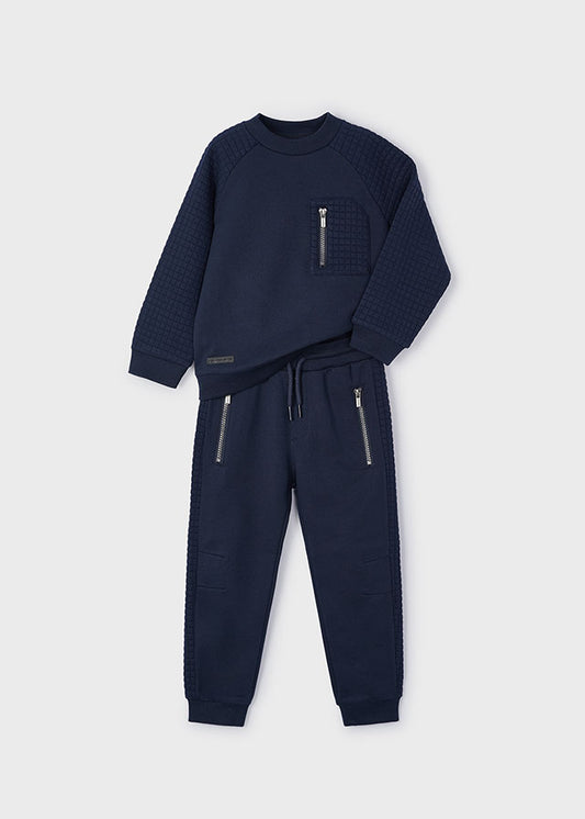 Mayoral Boys Navy Padded  Zip Tracksuit