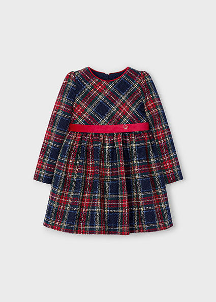 AW24 Mayoral Red Check Plaid Dress