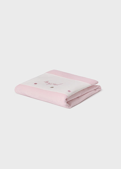 Mayoral Baby Girl Pink Blanket | Embroidered Rose Dots & Gift Box