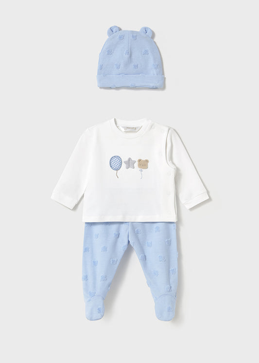 PRE-ORDER SS25 Mayoral Baby Boys Sky Teddy 3 Piece Set