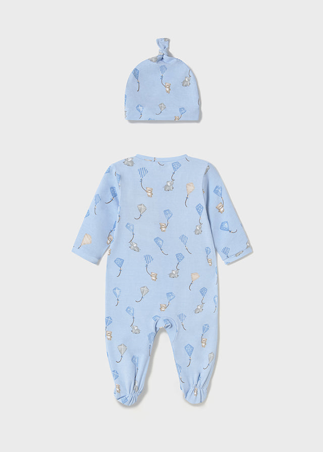 PRE-ORDER SS25 Mayoral Baby Boys Sky Teddy Babygrow & Hat