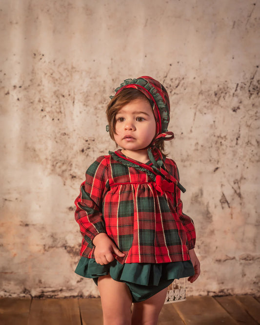 AW24 Babine Baby Christmas Collection Red, Green & Gold Dress