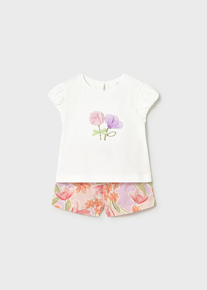 Mayoral Girls Blossom Shorts Set | 2-Piece Shorts Set (6 Months–4 Years)