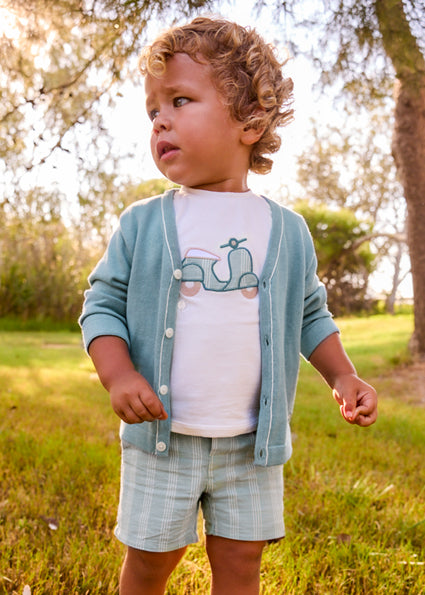 Mayoral Boys Jade Green Scooter Shorts Set | Scooter Bermuda Shorts Set (12M– 4Y)