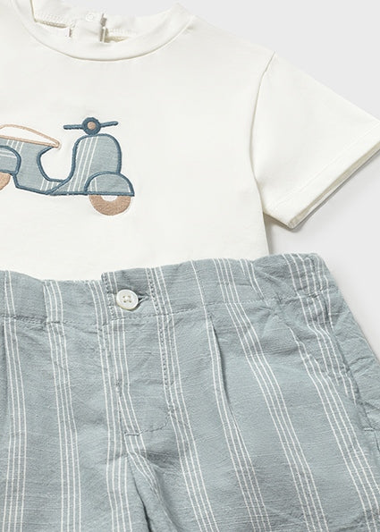 Mayoral Boys Jade Green Scooter Shorts Set | Scooter Bermuda Shorts Set (12M– 4Y)