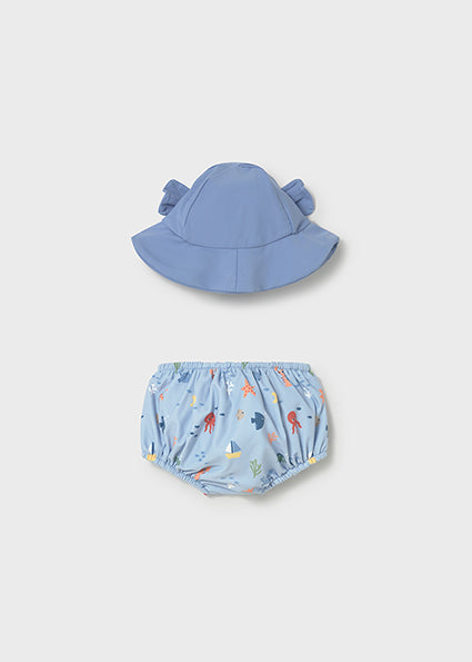 Mayoral Baby Boy 2-Piece Swim Set | Boat Swimming Nappy & Hat (2-4M–18M)