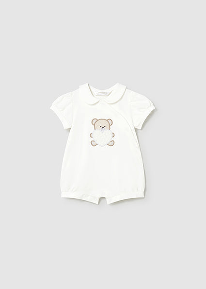 Mayoral Baby Girl Teddy Romper | Ivory Teddy Romper (0M–18M)