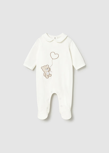 Mayoral Baby Girl Teddy Babygrow | Ivory Teddy Babygrow (0M–18M)