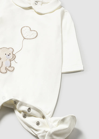 Mayoral Baby Girl Teddy Babygrow | Ivory Teddy Babygrow (0M–18M)