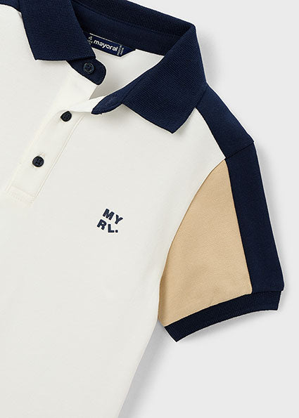 Mayoral Boys Smart Colour Block Polo Shirt & Shorts Set | Smart Shorts Set 3Y-6Y)