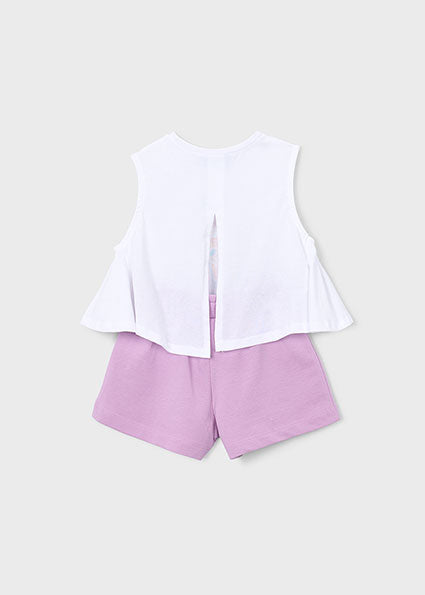Pre-order Mayoral Girls Lilac Shorts Set | 2-Piece Shorts Set (5–10 Years)