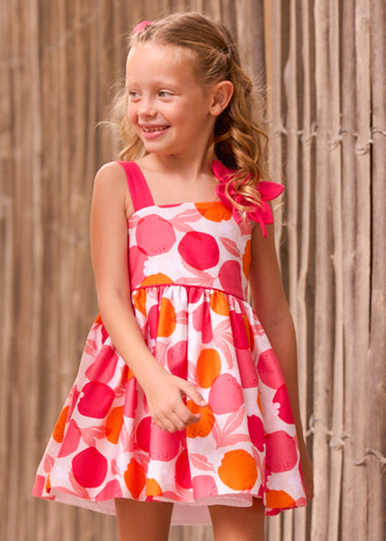 Mayoral Girls Asymmetric Clover Printed Dress | Printed Dress (5–10 Years)
