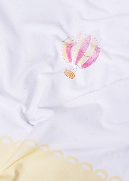 Mayoral Baby Girl Sunny Balloon Swaddle Blanket | Lemon Hot Air Balloon Blanket