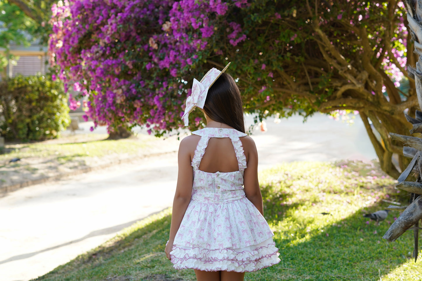 Babiné Pink Bows Summer Dress | Spanish Traditional Outfit (1–12 Years)