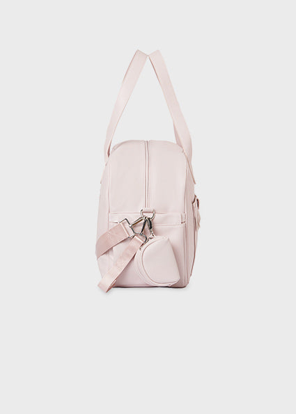 Mayoral Baby Changing Bag in Pink | Stylish Bow Detail Nappy Bag with Bottle Holder & Strap