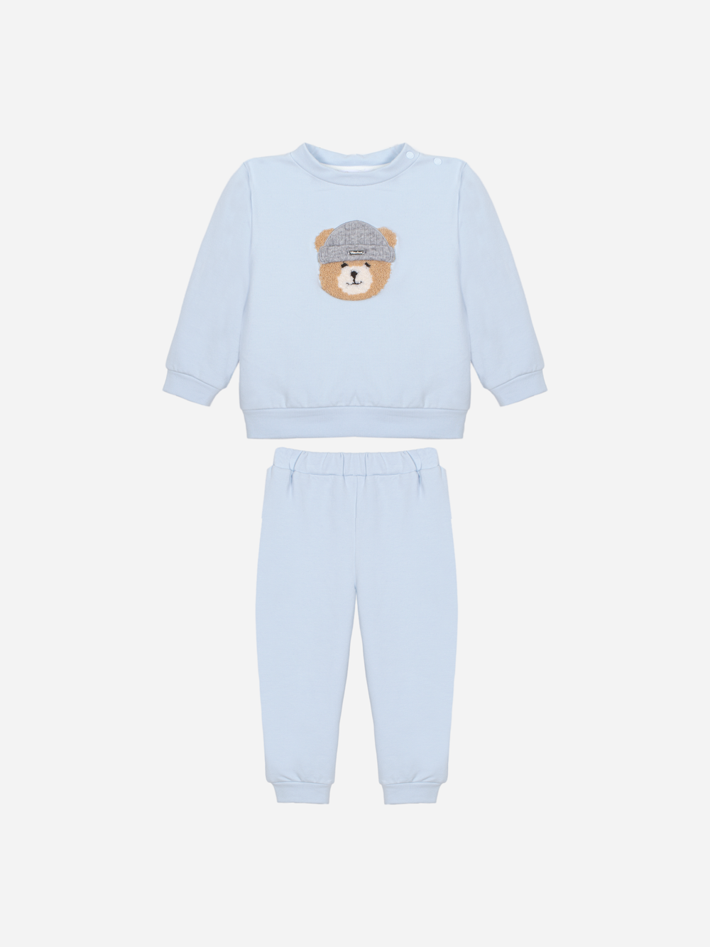 Patachou Boys Baby Blue Bear Tracksuit Set  | Winter Bear With a Beanie Set (6 Months-2 Years)