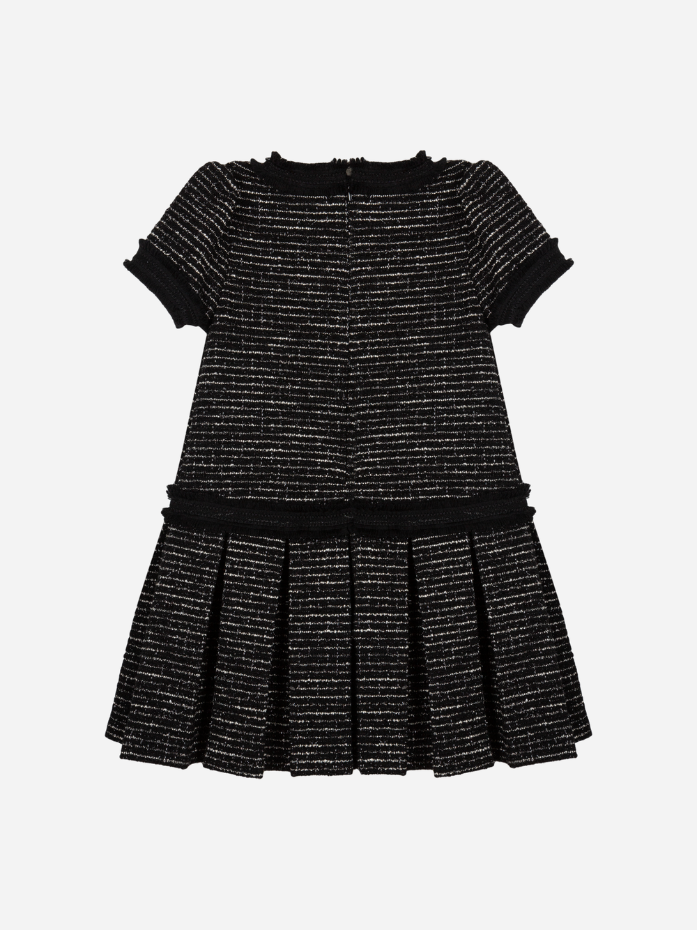Patachou Girls Black Tweed Pleated Dress | Winter Tweed Pleated Dress (6-12 Years)