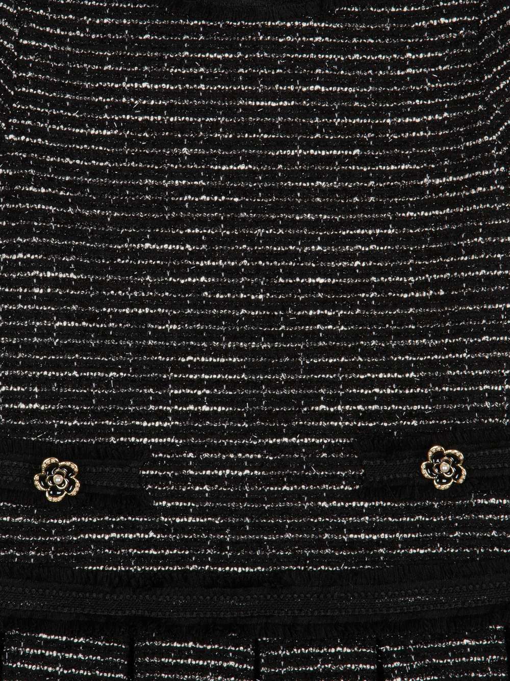 Patachou Girls Black Tweed Pleated Dress | Winter Tweed Pleated Dress (6-12 Years)