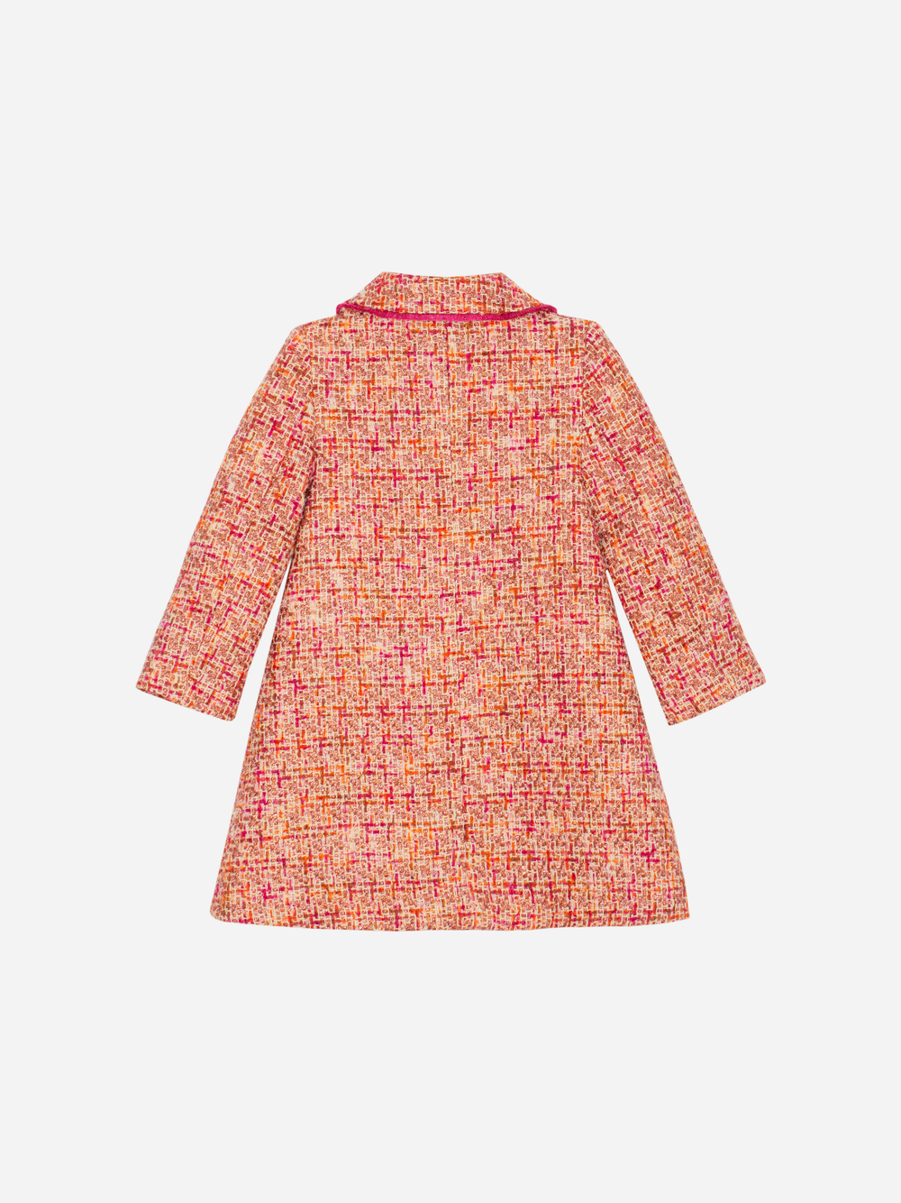 Patachou Girls Fuchsia Tweed Woven Dress Coat | Winter Tweed Dress Coat (6-12 Years)