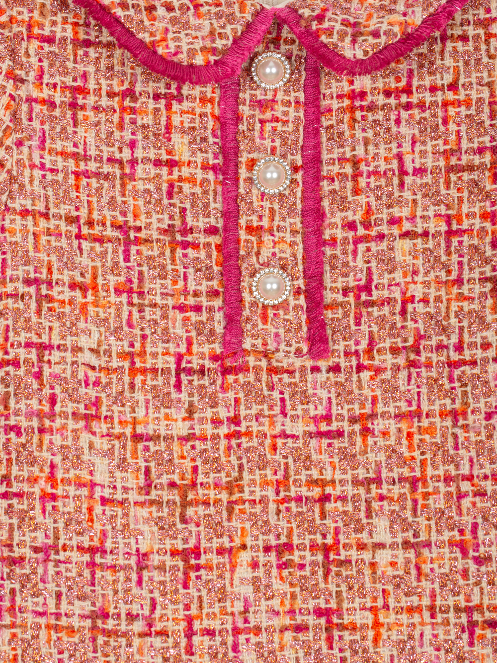 Patachou Girls Fuchsia Tweed Dress | Winter Tweed Dress (6-12 Years)