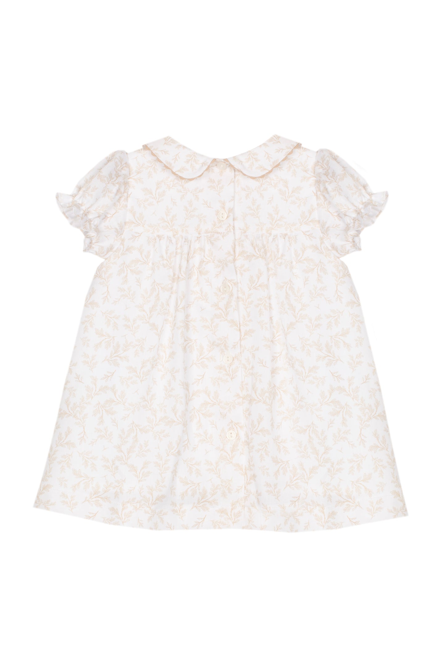 Patachou Baby Pink Toile Dress  |Toile Dress with Peter Pan Collar (6-24 Months)
