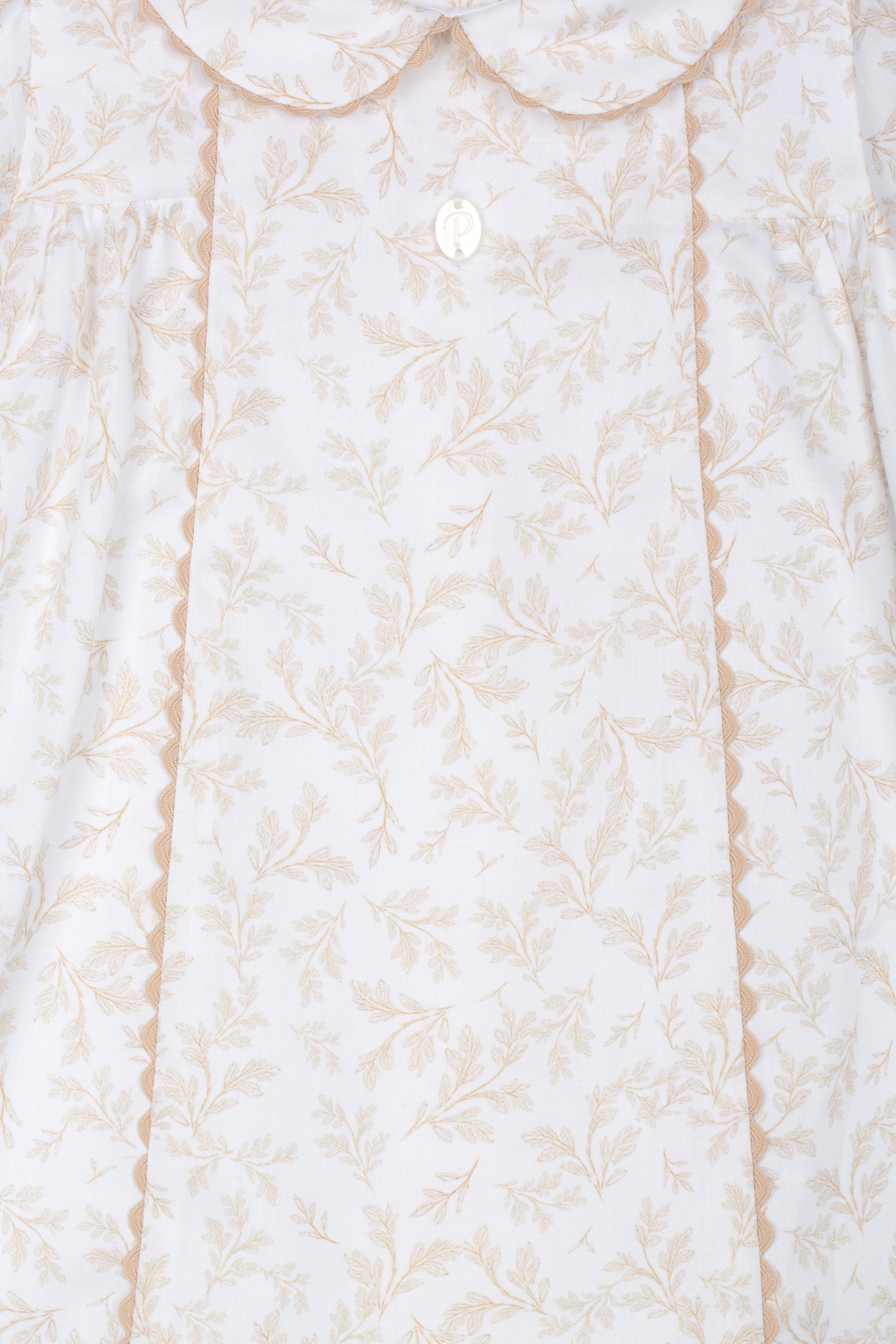 Patachou Baby Pink Toile Dress  |Toile Dress with Peter Pan Collar (6-24 Months)
