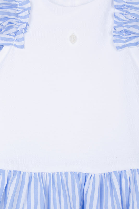 Patachou Girls Blue & White Stripe Dress  | Blue & White Summer Dress (12M-3 Years)