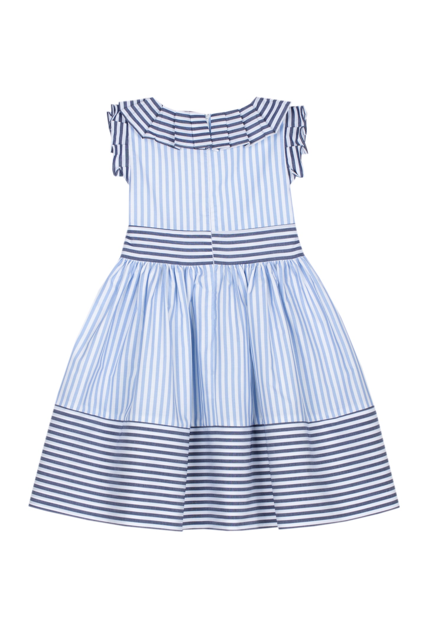 Patachou Girls Navy 'St Tropez' Summer Dress  | Navy & Blue Stripe Summer Dress With Bow Detail (4-10 Years)