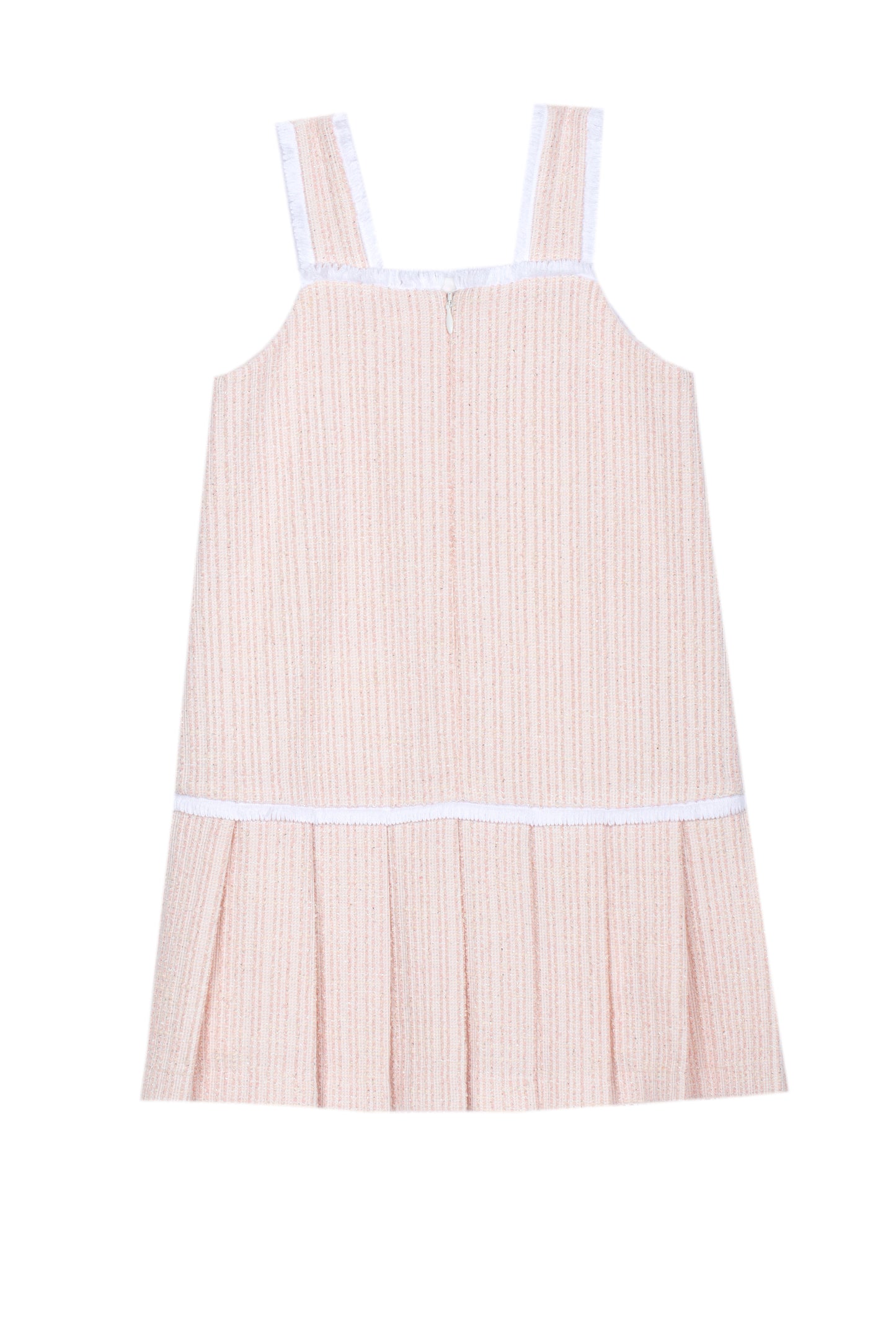 Patachou Girls Blush Pink Tweed Textured Dress  | Blush Pink Inspired Summer Dress (6-10 Years)