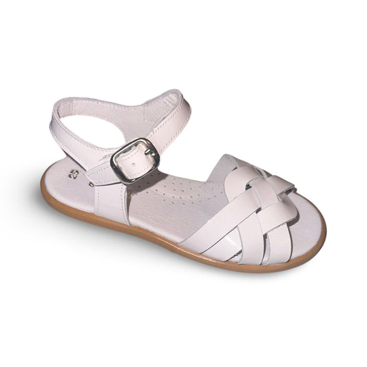 Pretty Originals Girls White Patent Leather Sandals