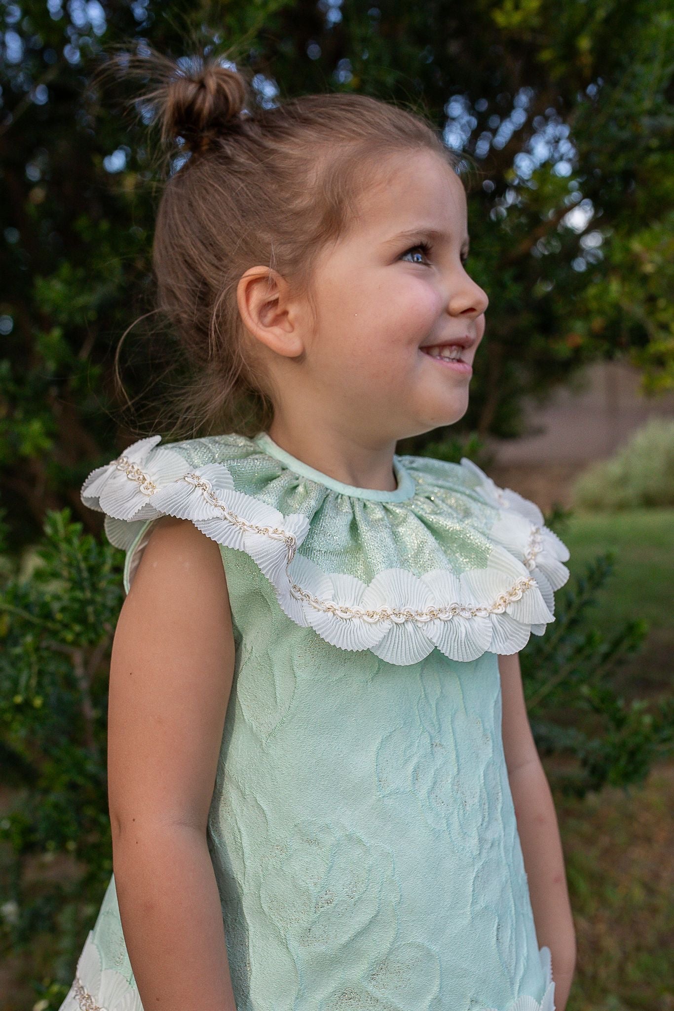 Naxos Girls Pastel Green Dress and Pants Set | Garden Party Summer Dress and Pants Set (2-4 Years)