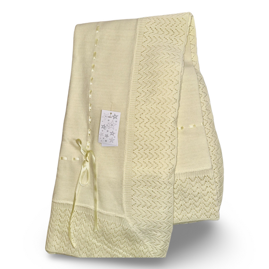 Lemon Ribbon Knit Blanket