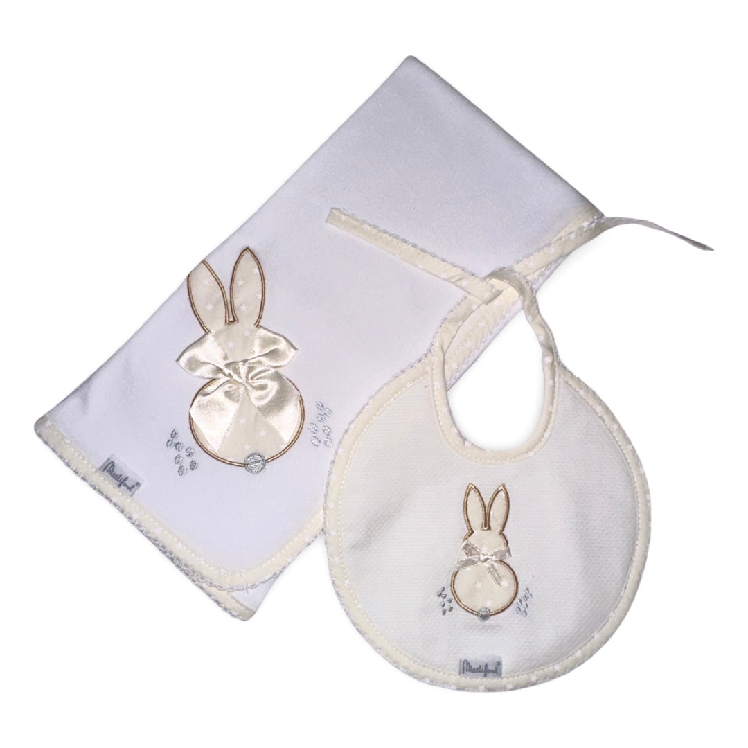 Bunny Bib & Small Blanket Set
