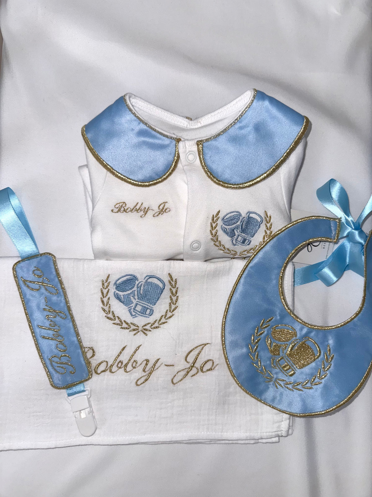 MADE TO ORDER  The Little Champion Luxe Set | Personalised Baby Boy Gift Set