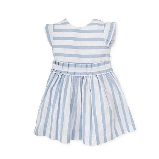 Tutto Piccolo Girls Blue & White Stripe Sun Dress