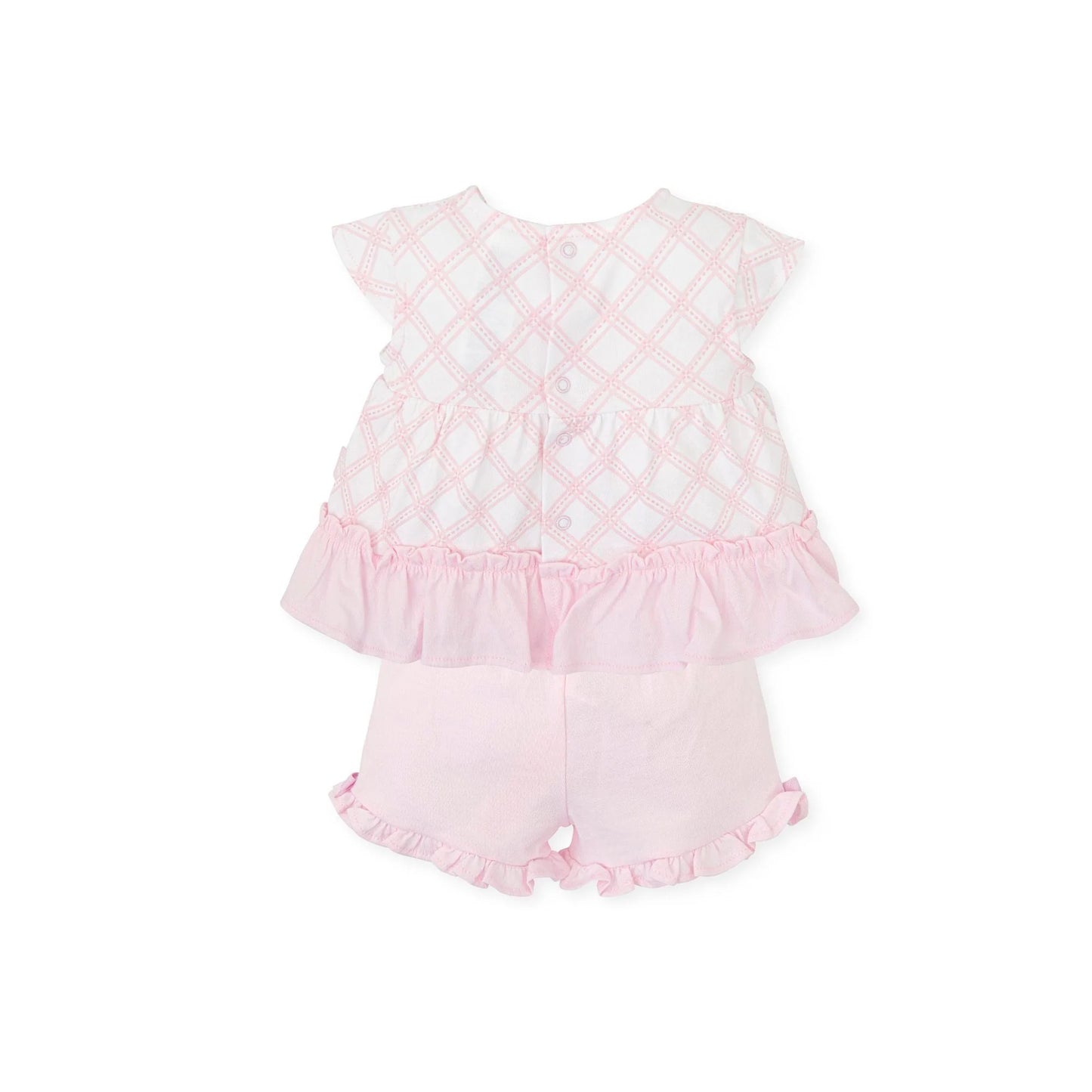 Tutto Piccolo Girls Pink & White Casual Shorts Set