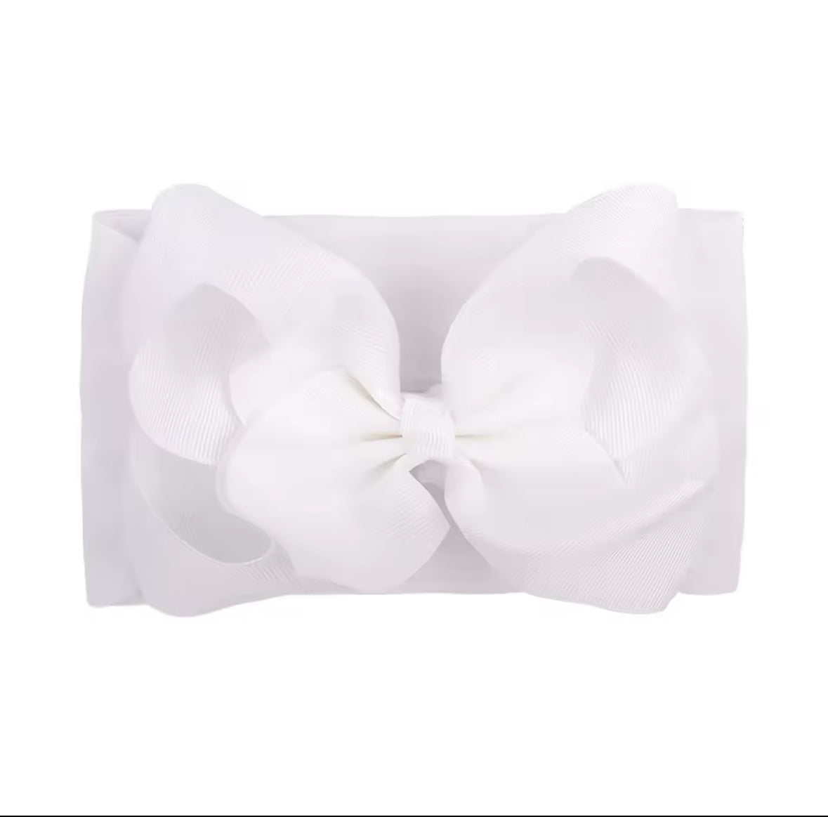 Little Stars ‘White’ Large Bow Baby Headband