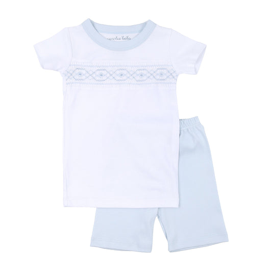 Boys Abby and Alex Infant/Toddler Smocked Shorts Set Blue