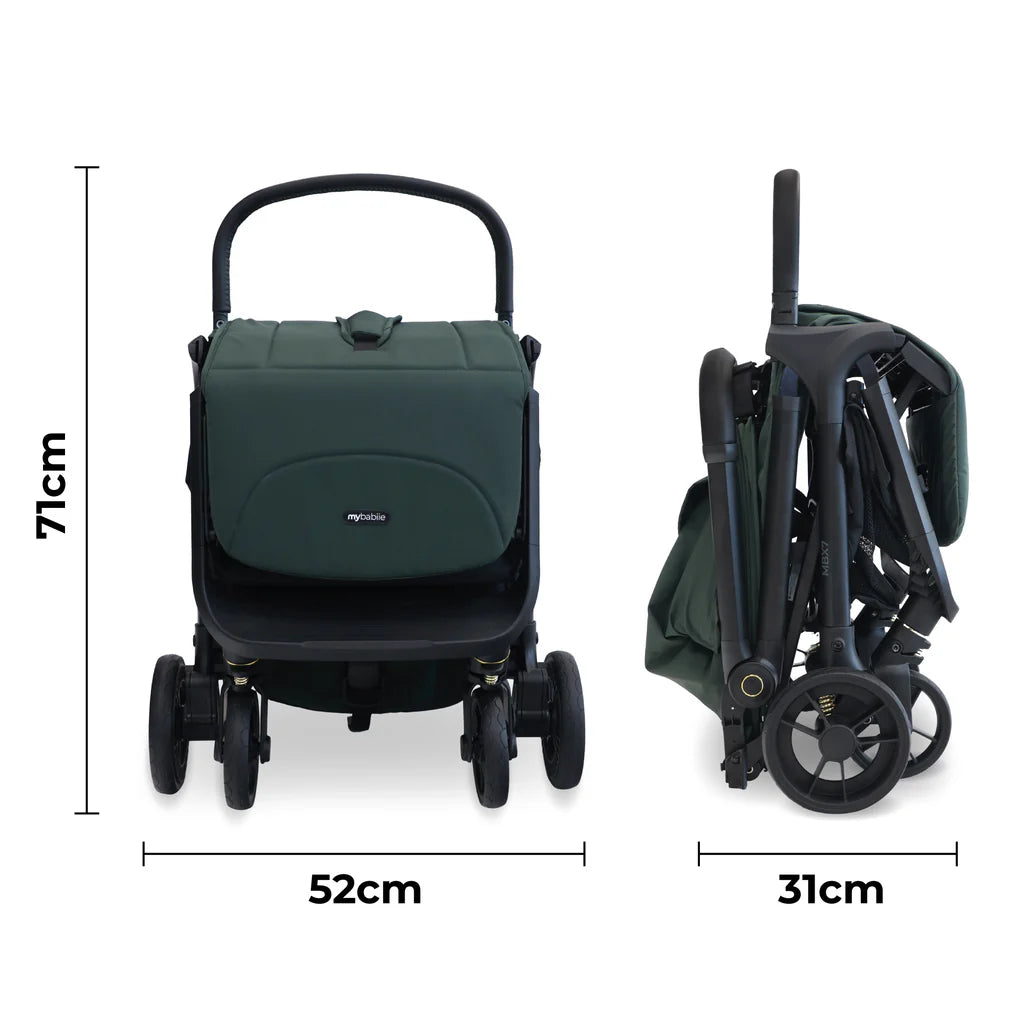 MBX7 PLUS Auto Fold Stroller - Forest Green