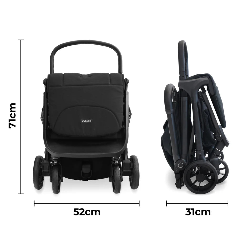 MBX7 PLUS Auto Fold Stroller - Black