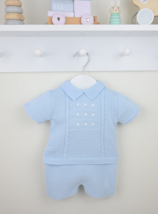 Pex Thomas Blue/White Shorts Set | Newborn-18-24M