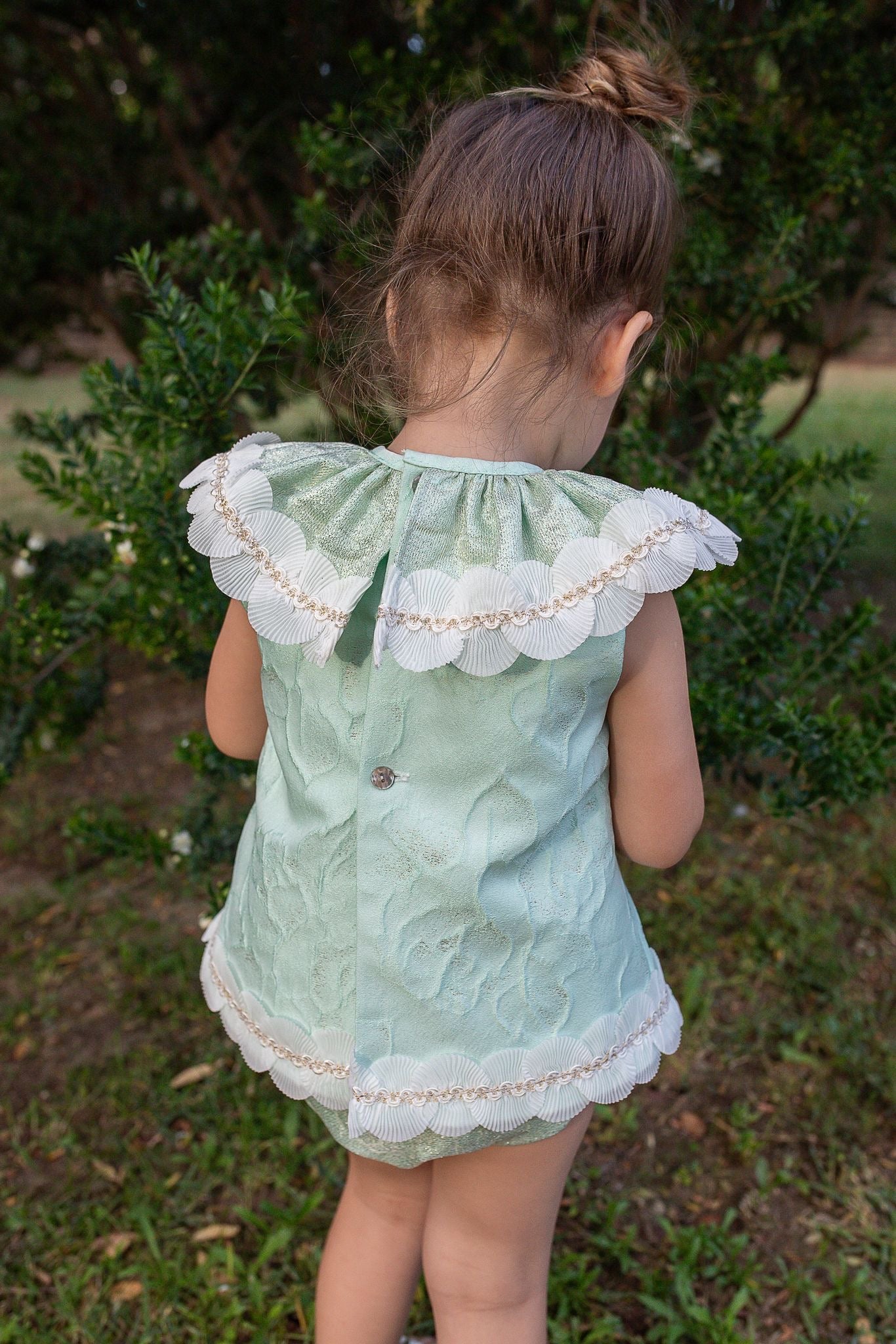 Naxos Girls Pastel Green Dress and Pants Set | Garden Party Summer Dress and Pants Set (2-4 Years)